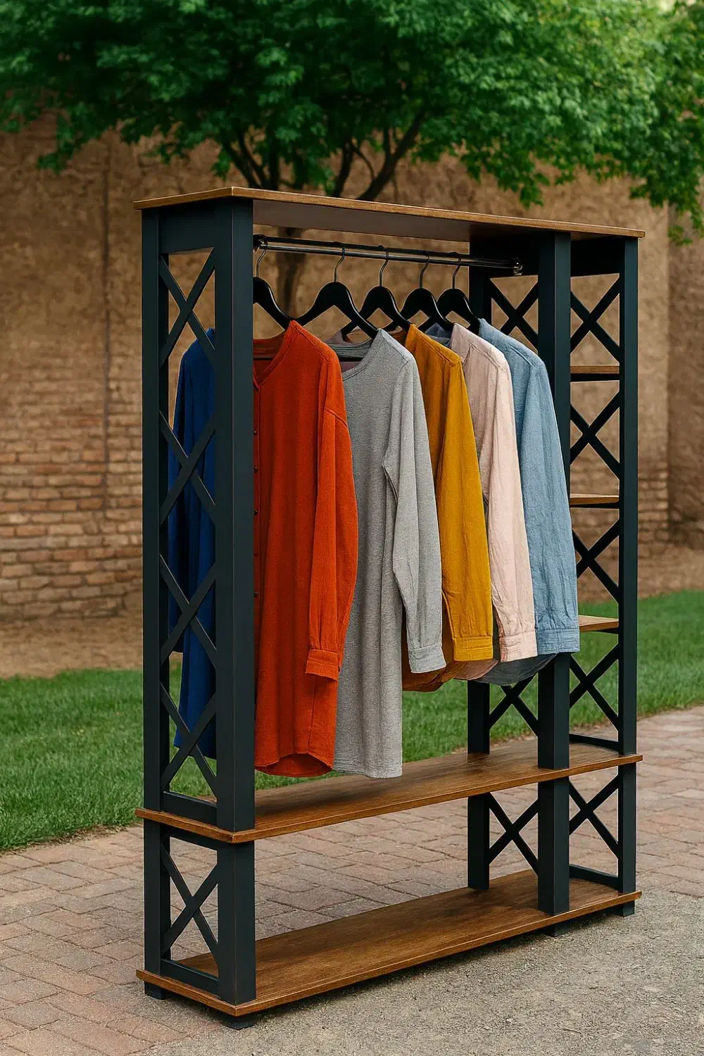 رگال چوبی لباس|کتابخانه، شلف، قفسههای دیواری|ورامین, ورامین|دیوار