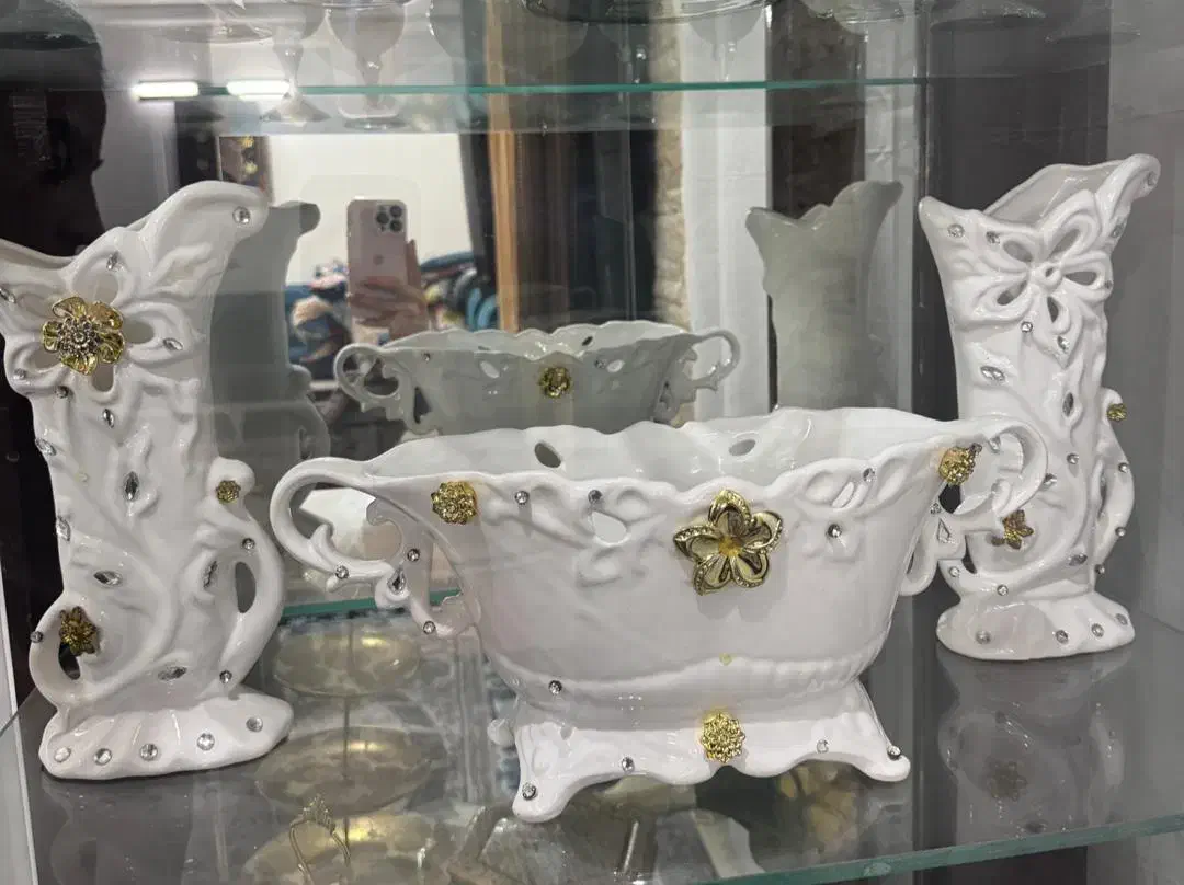 ست شیرینی خوری و گلدان نو|ظروف سرو و پذیرایی|بابا حیدر, |دیوار