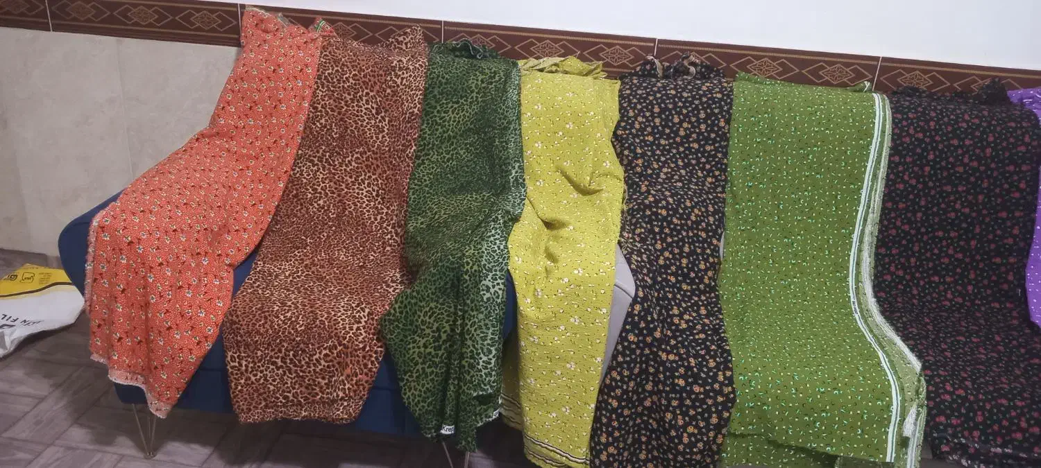 پارچه پفکی خوش رنگ|لباس|قروه, |دیوار