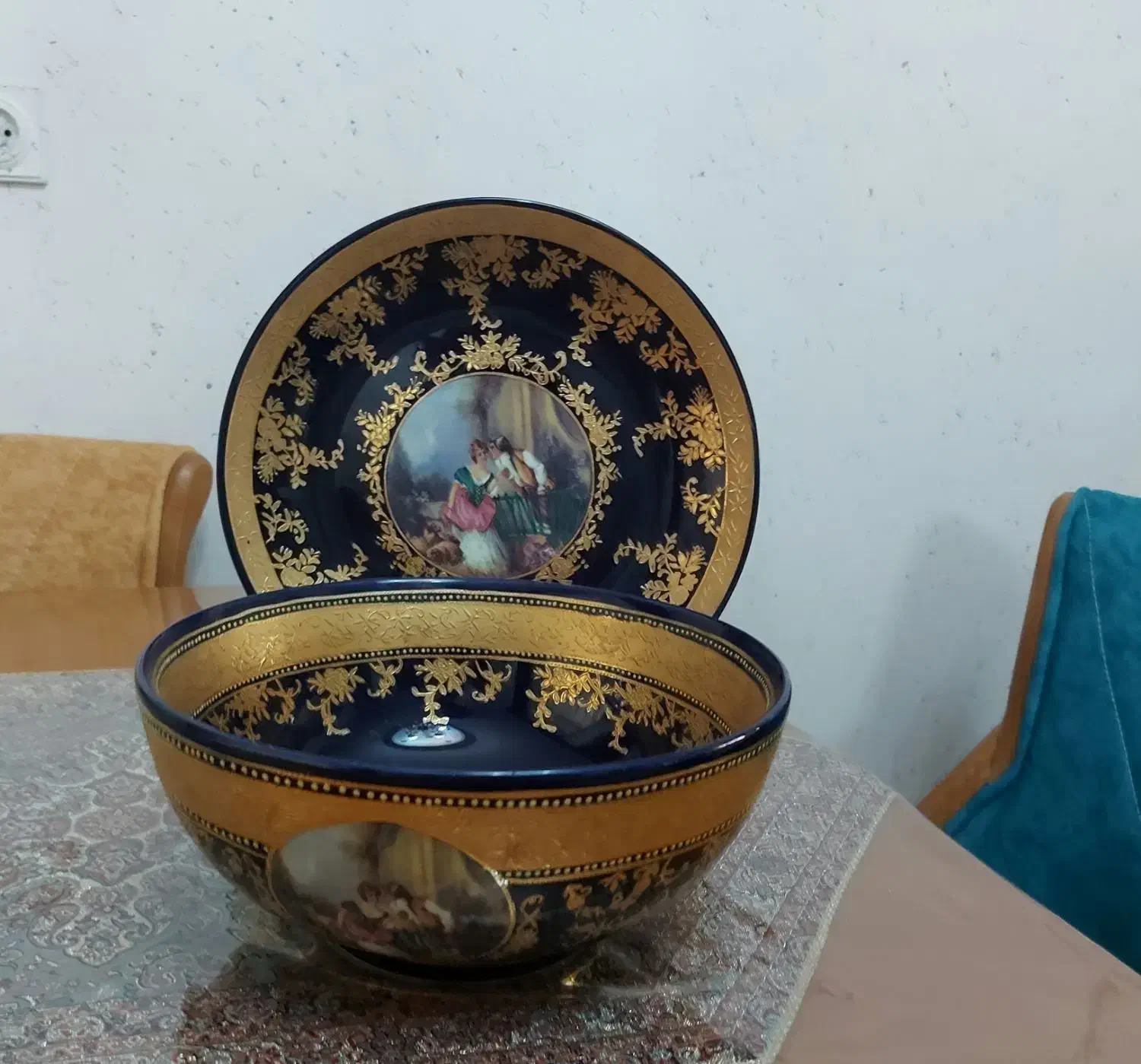 کاسه بشقاب آنتیک دست ساز|کلکسیون اشیاء عتیقه|محمدیه-قزوین, |دیوار