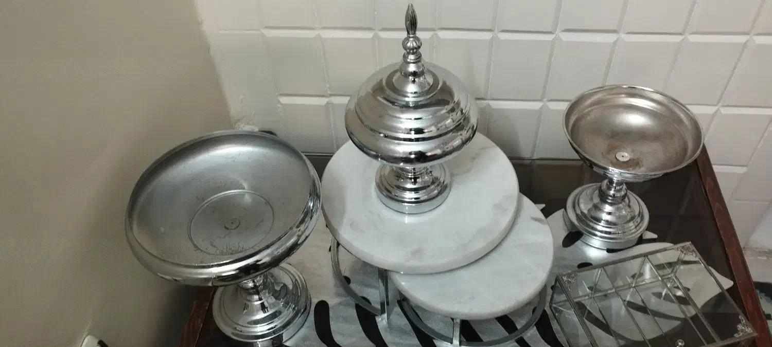 سرویس پذیرایی استیل نقره ای|ظروف سرو و پذیرایی|اسلام‌شهر, شهرک قائمیه|دیوار