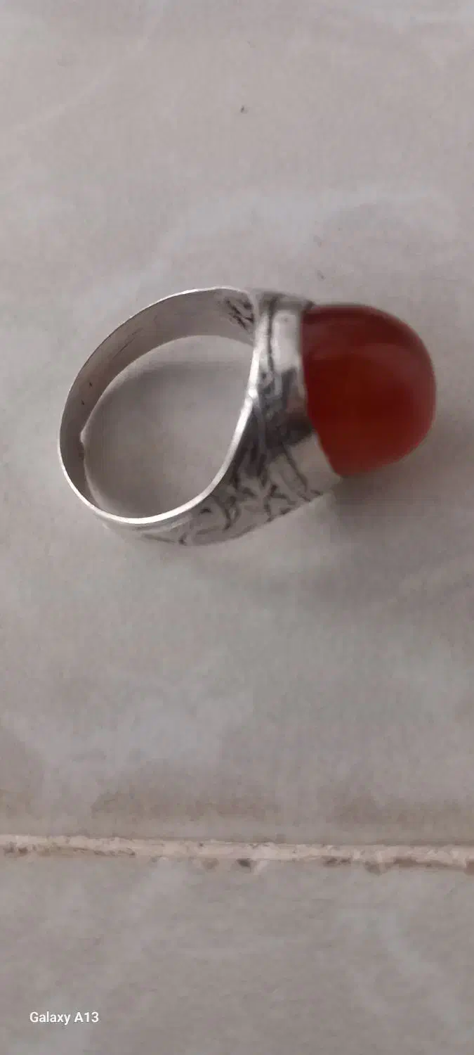 انگشتر رکاب نقره سنگ عقیق|جواهرات|کاشان, کوی اداره گاز|دیوار