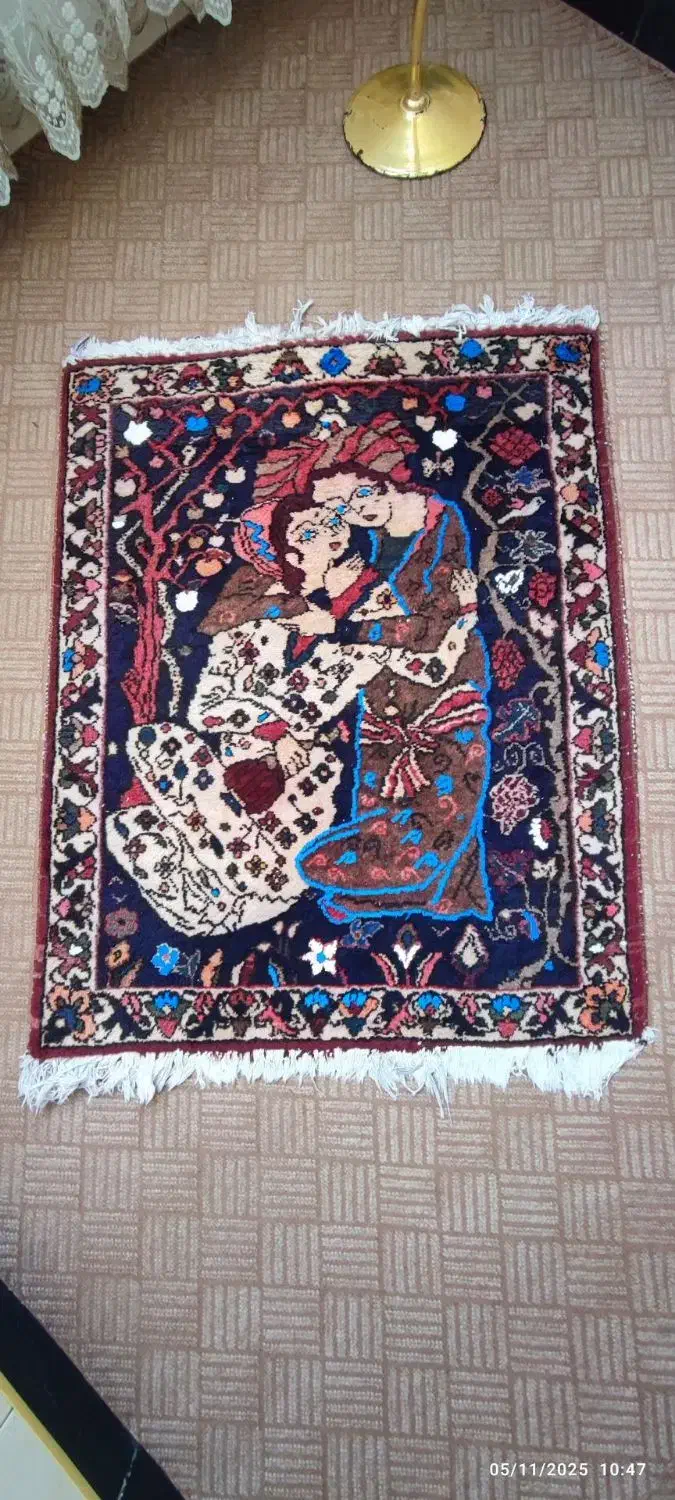 قالی دستباف لیلی ومجنون|فرش|فارسان, |دیوار