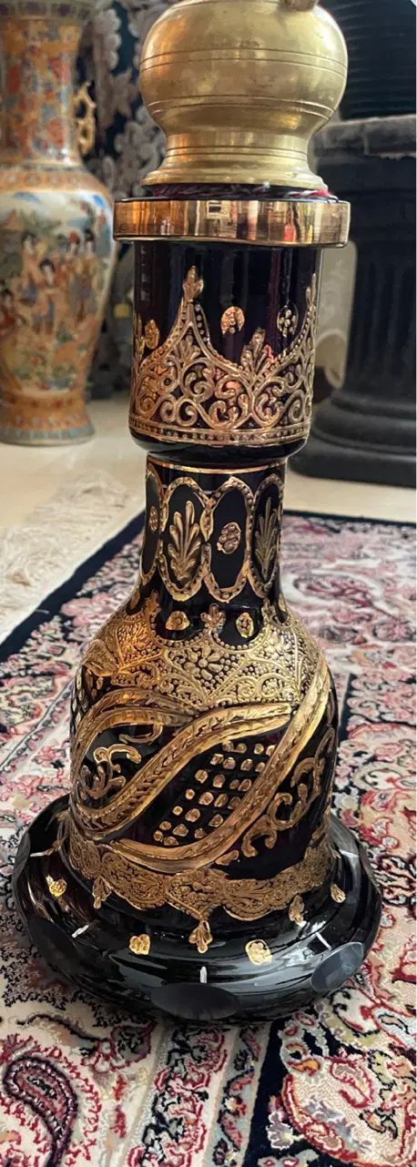 قلیان برنجی سنگین و خاص مخزن آبشیشه ای زرکوب|صنایع دستی و سایر لوازم تزئینی|تهران, شهرک صدرا|دیوار
