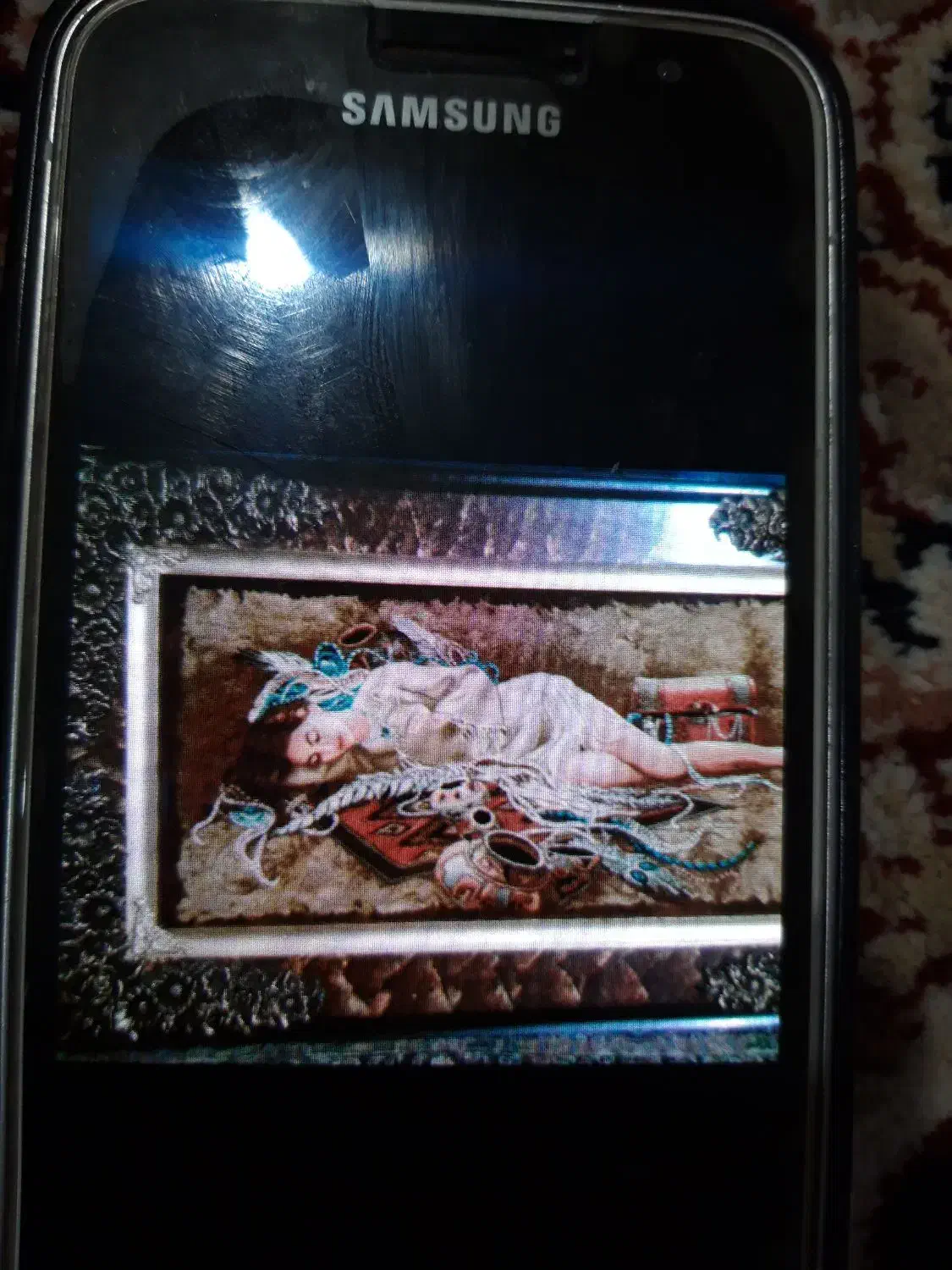 تابلوفرش دسباف دخترجواهرات|تابلو فرش|مشکیندشت, |دیوار