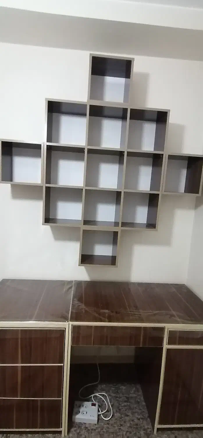 کتابخانه با میز تحریر|کتابخانه، شلف، قفسه‌های دیواری|اهواز, بهارستان|دیوار