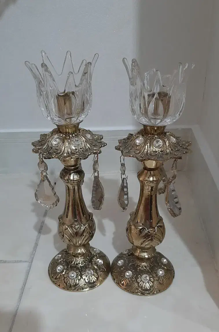 آیینه شمعدان برنج|کلکسیون اشیاء عتیقه|فردیس, شهرک شهید حسینی|دیوار