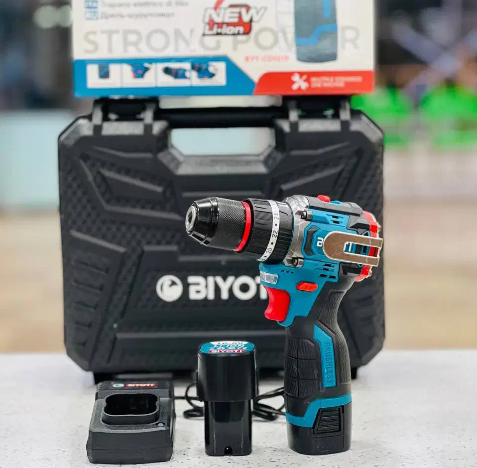 دریل شارژی براشلس پشت فلزی 16ولتBIYOTI سفارش اروپا|ابزارآلات|اصفهان, شاهد|دیوار