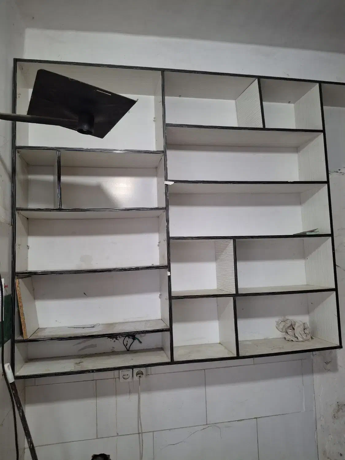 شلف و قفسه ی دیواری ام دی اف مغازه|کتابخانه، شلف، قفسههای دیواری|رشت, پسیخان|دیوار