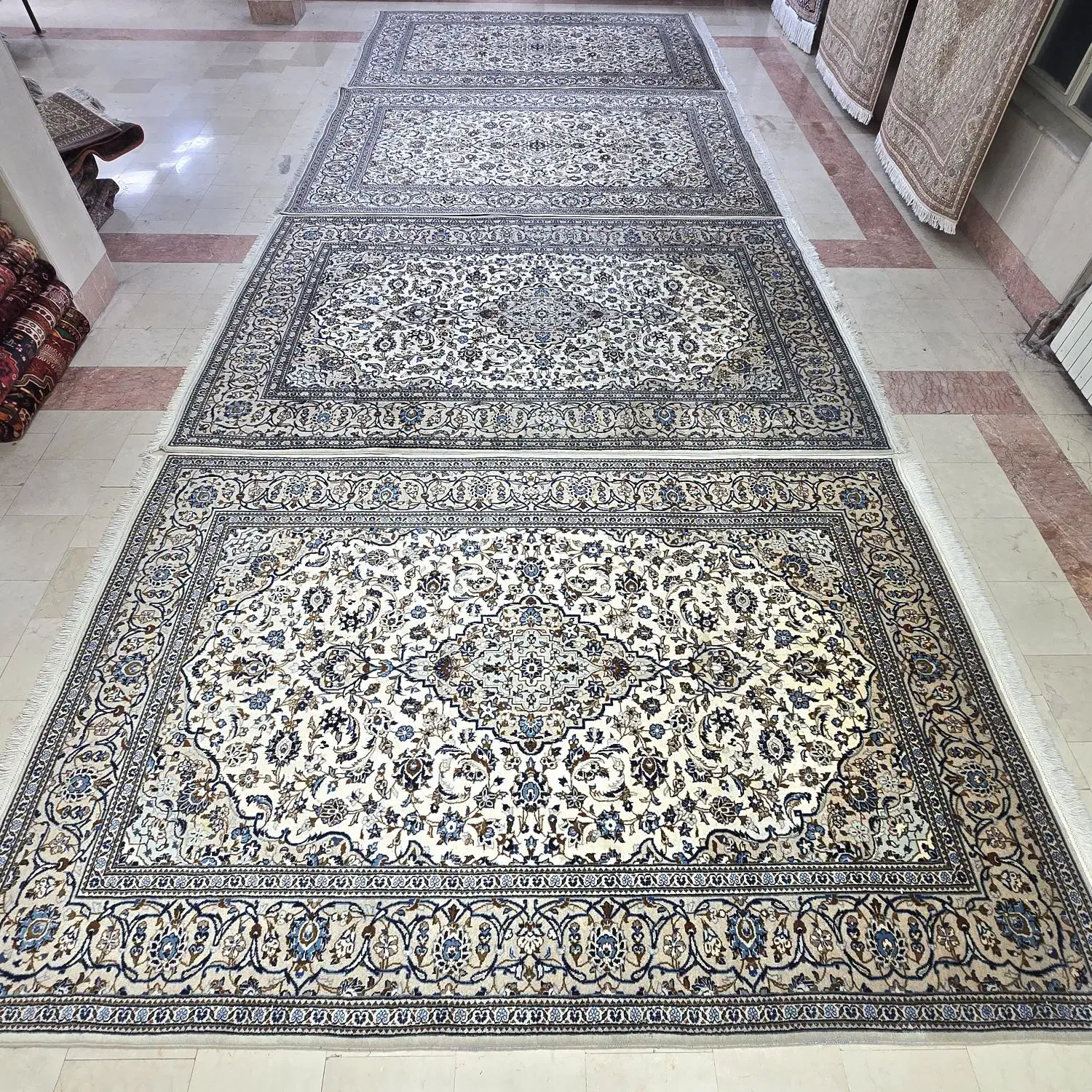 فرش رنگ کرم دوجفت ۶ متری دستبافاردکان|فرش|تهران, شیراز|دیوار