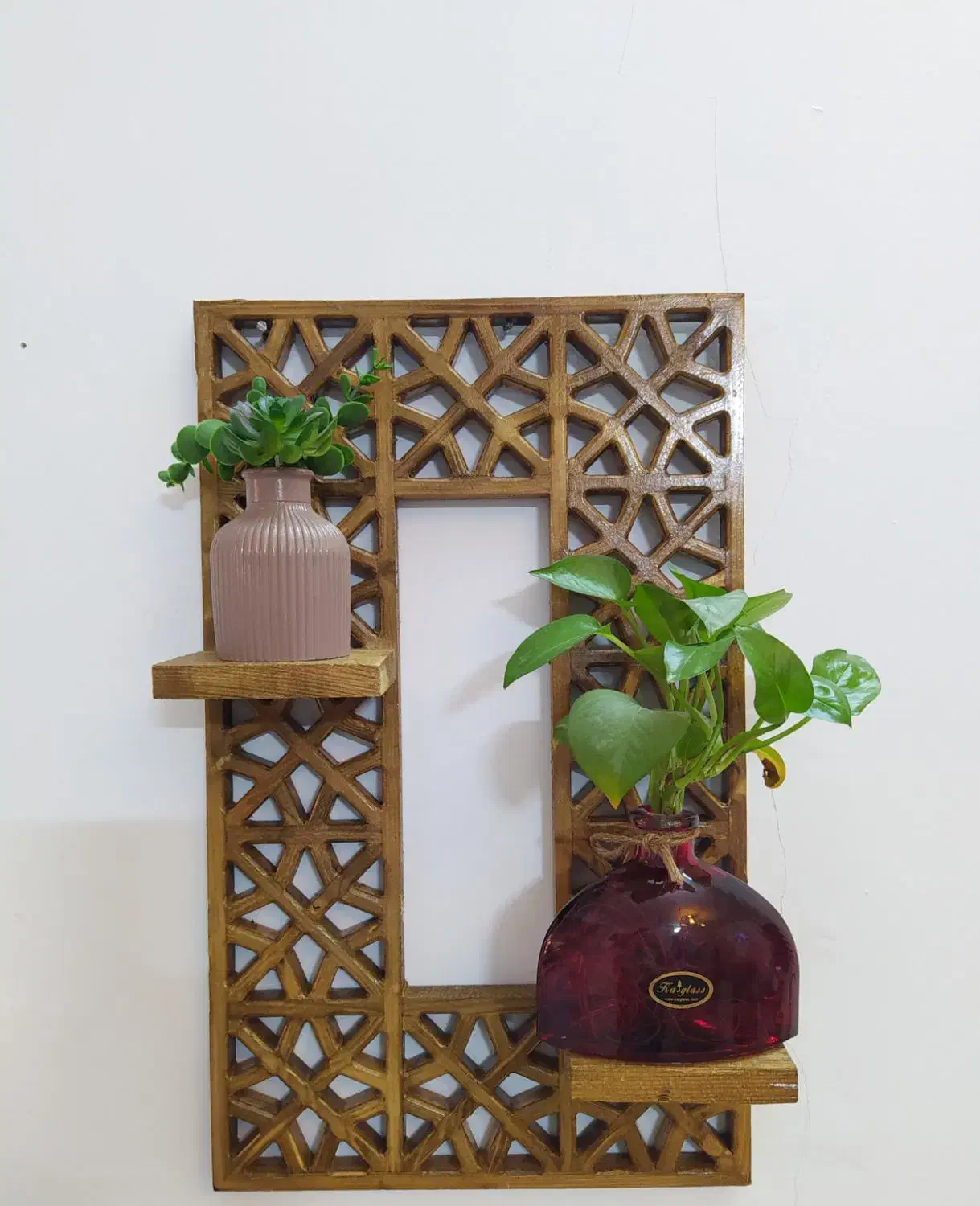 هدیه روزمادرشلف دیواری دور ستاره دوطبقه|کتابخانه، شلف، قفسه‌های دیواری|طرقبه, |دیوار