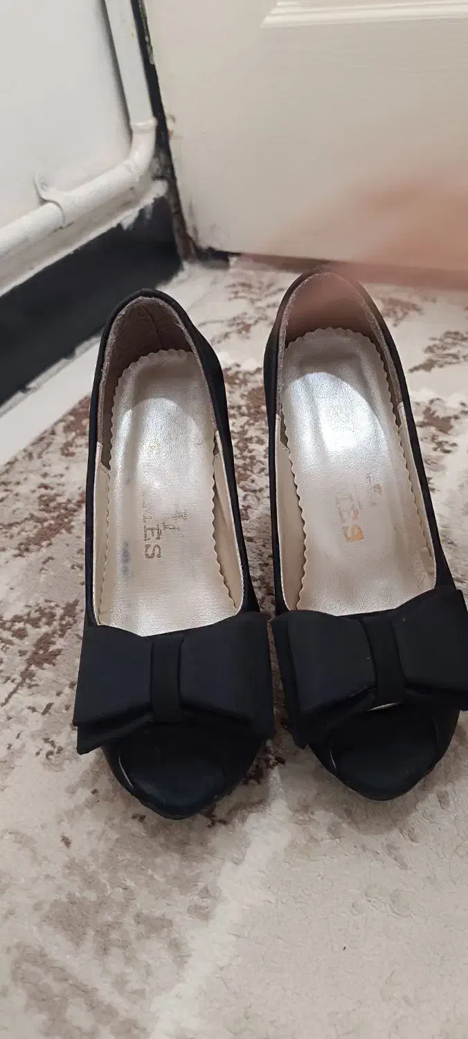 کفش مجلسی دخترانه مشکی پاشنه دار سایز۳۷|کیف، کفش، کمربند|آبیک, |دیوار