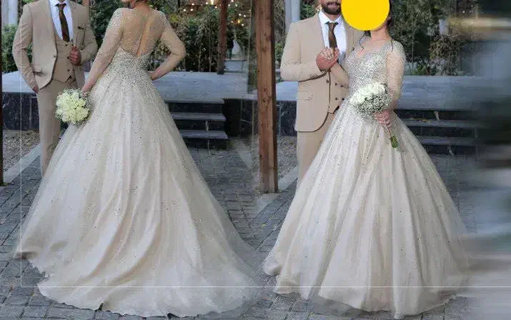 لباس نامزدی کریستال دوزی شده مزونی|لباس|قرچک, پویینک|دیوار