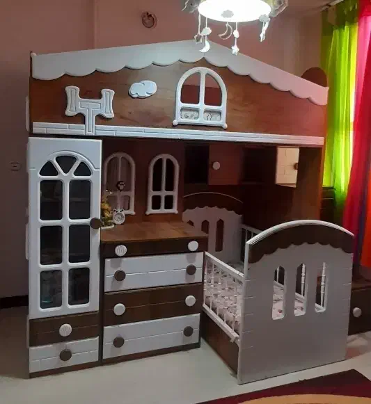 تخت دو طبقه کودک در حد نو|تخت و سرویس خواب|فردیس, شهرک ارم|دیوار