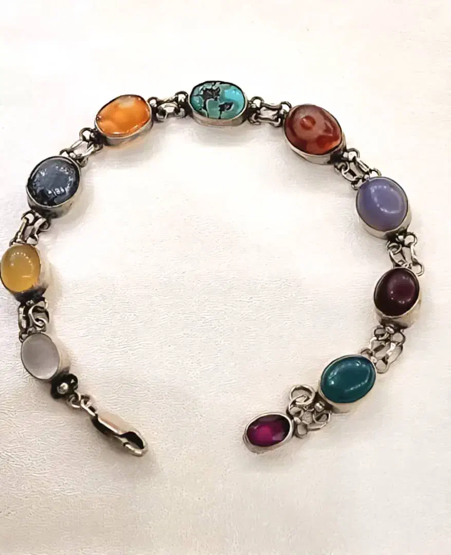 دستبند نقره با سنگ های طبیعی|بدلیجات|کرج, اصفهانیها|دیوار