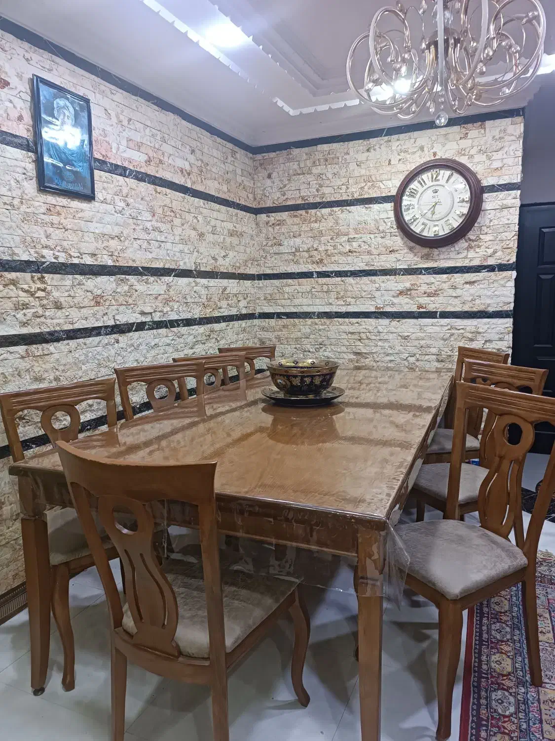 غذا خوری 8نفره سالم بدون هیچ خط وخش|میز و صندلی غذاخوری|ساری, |دیوار