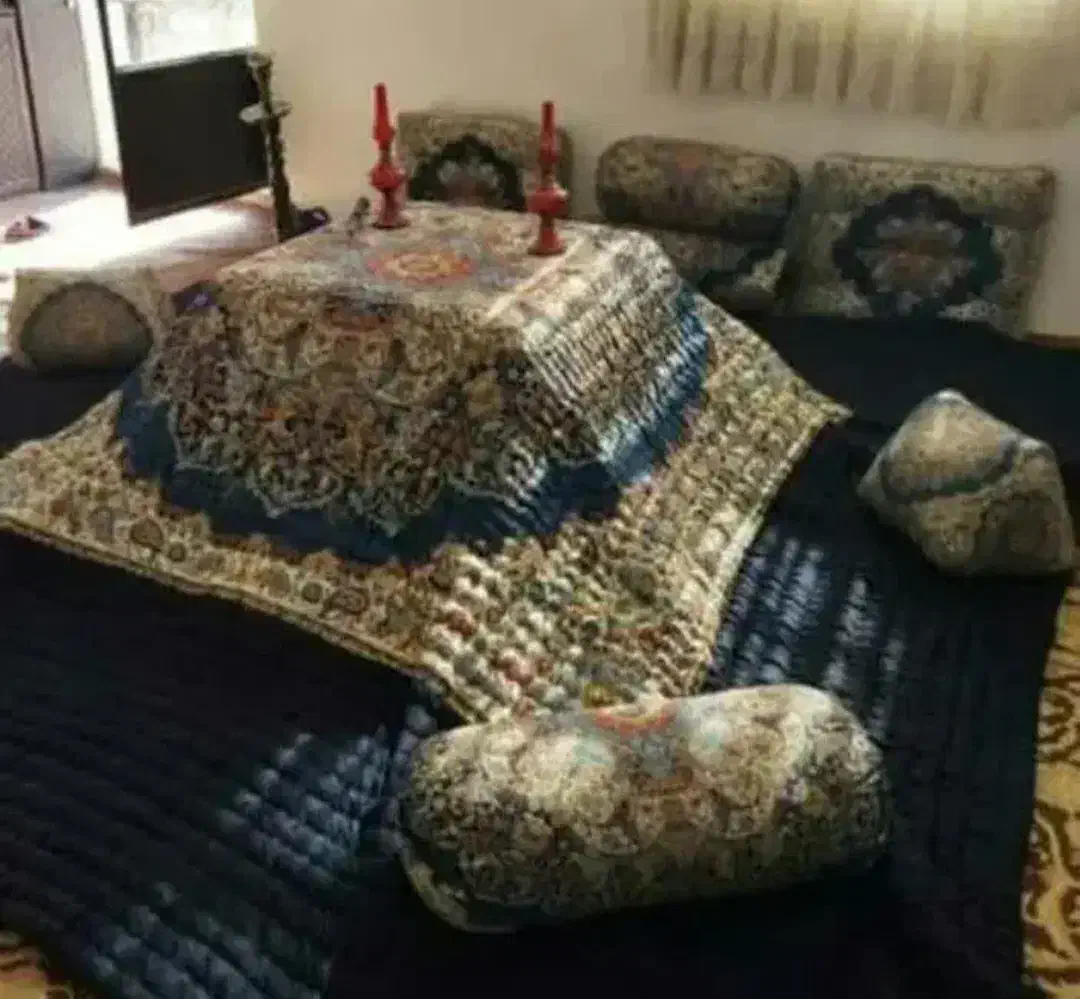 لحاف کرسی دست دوز مخملی مدل شاه عباسی 4 در 4|رختخواب، بالش، پتو|تهران, شهید رجایی|دیوار