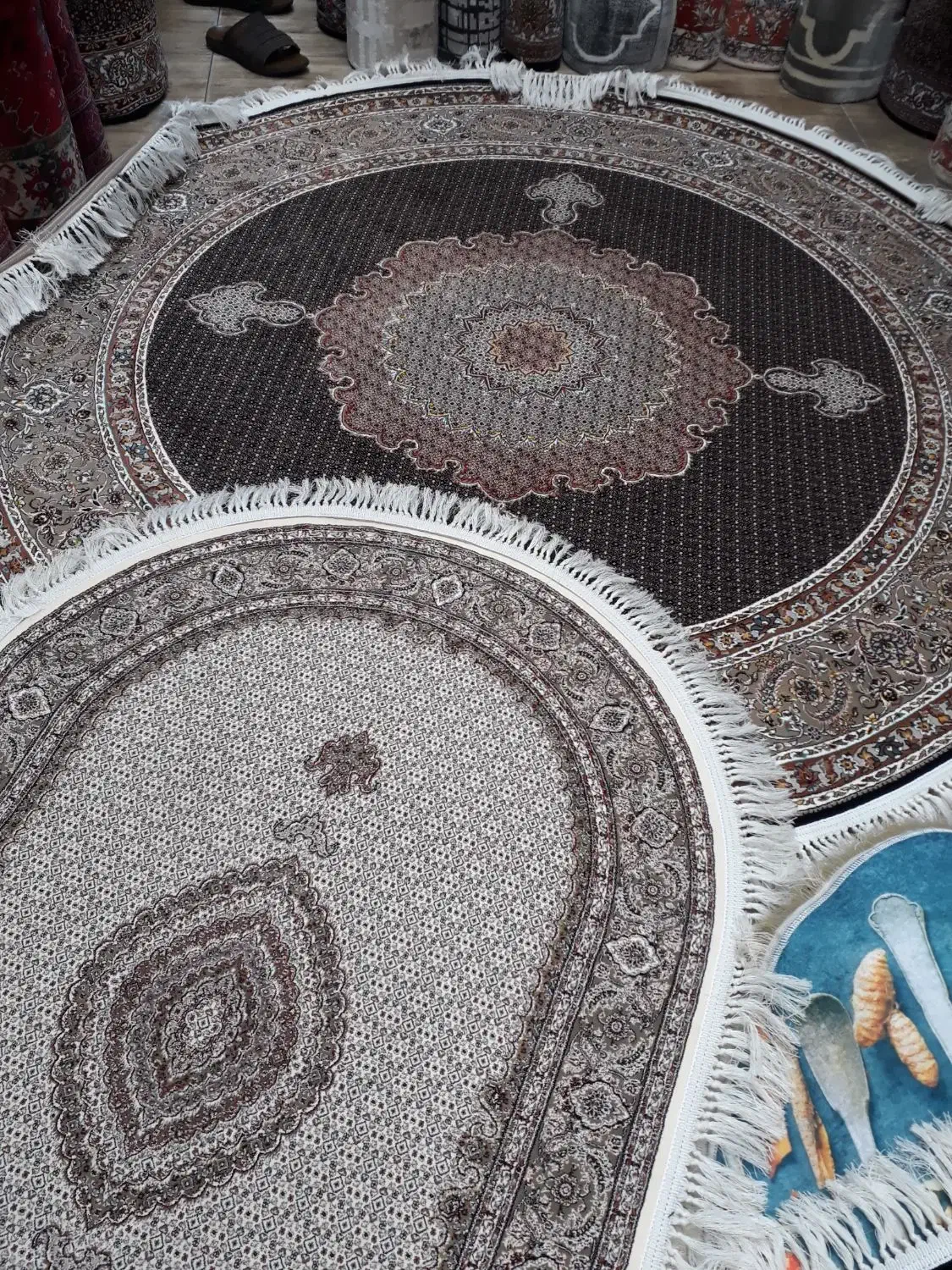 فرش آشپزخانه بیضی ماهی کرم سلطان ۱۵۰×۱۰۰|فرش|تبریز, |دیوار