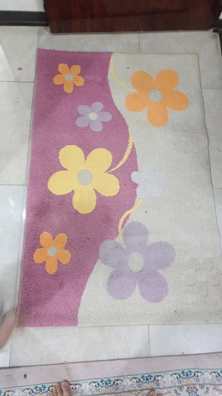 گلیم فرش ۱در ۱ونیم متری طرح گل|گلیم، جاجیم، گبه|نجفآباد, یزدانشهر|دیوار