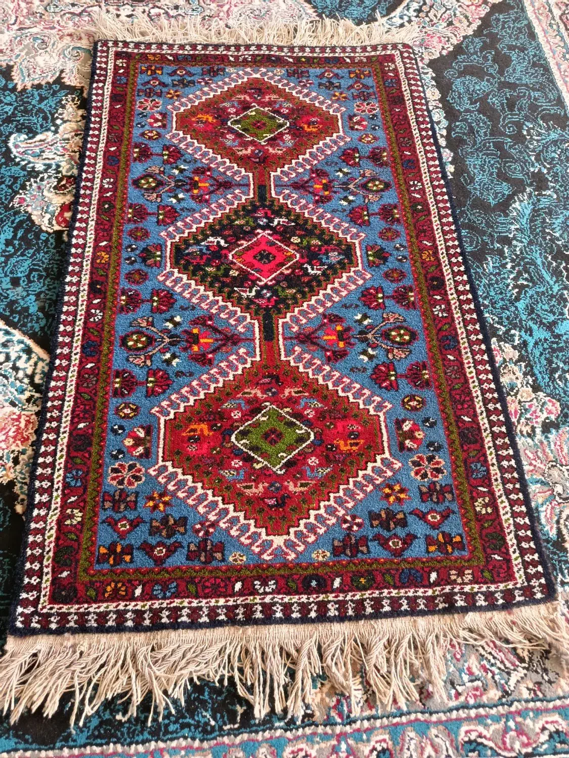 قالی دستباف یک متری|فرش|مبارکه, |دیوار