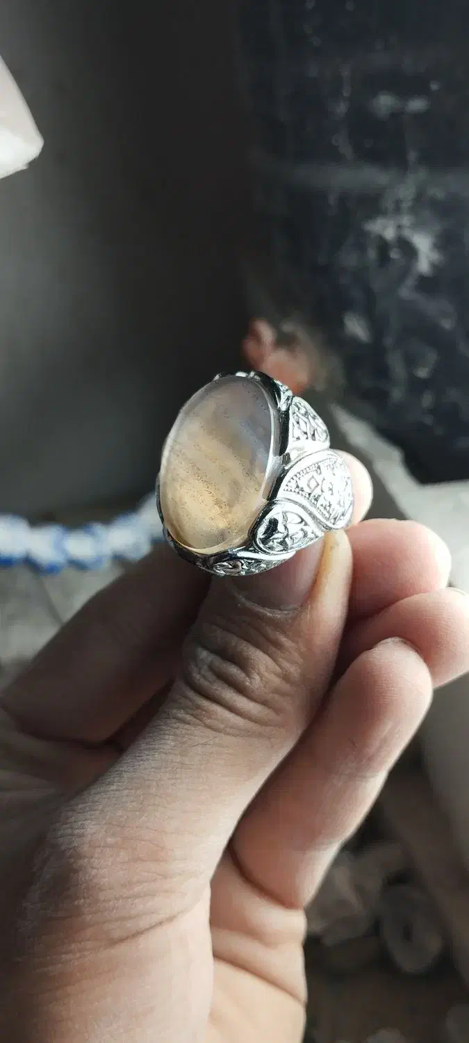 انگشتر استیل عقیق طبیعی|جواهرات|شاهین دژ, |دیوار