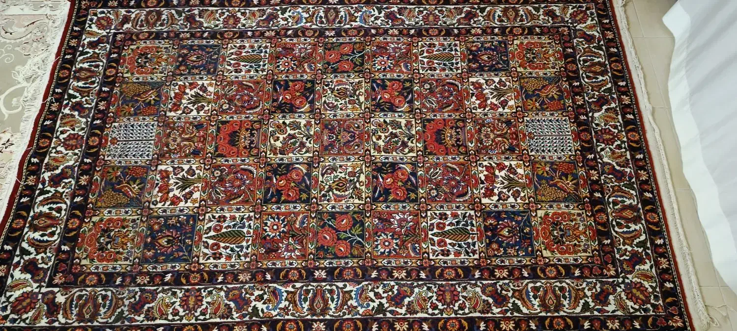 فروش جفت قالی دست بافت 1/7 در 2/6 خشتی چالشتری|فرش|شهرکرد, |دیوار