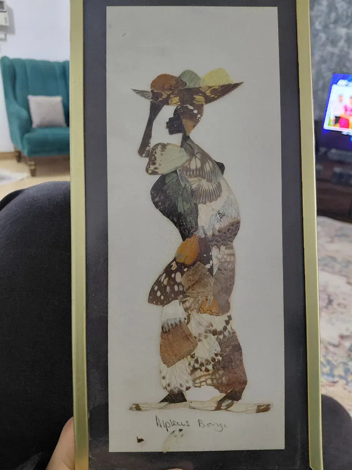 تابلو هنری کمیاب با بال پروانه دارای امضا|کلکسیون و سرگرمی|نوشهر, |دیوار