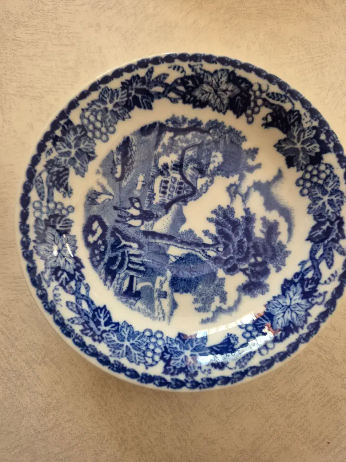 نلبکی قلم ابی قدیمی ژاپنی|ظروف سرو و پذیرایی|کرمان, |دیوار