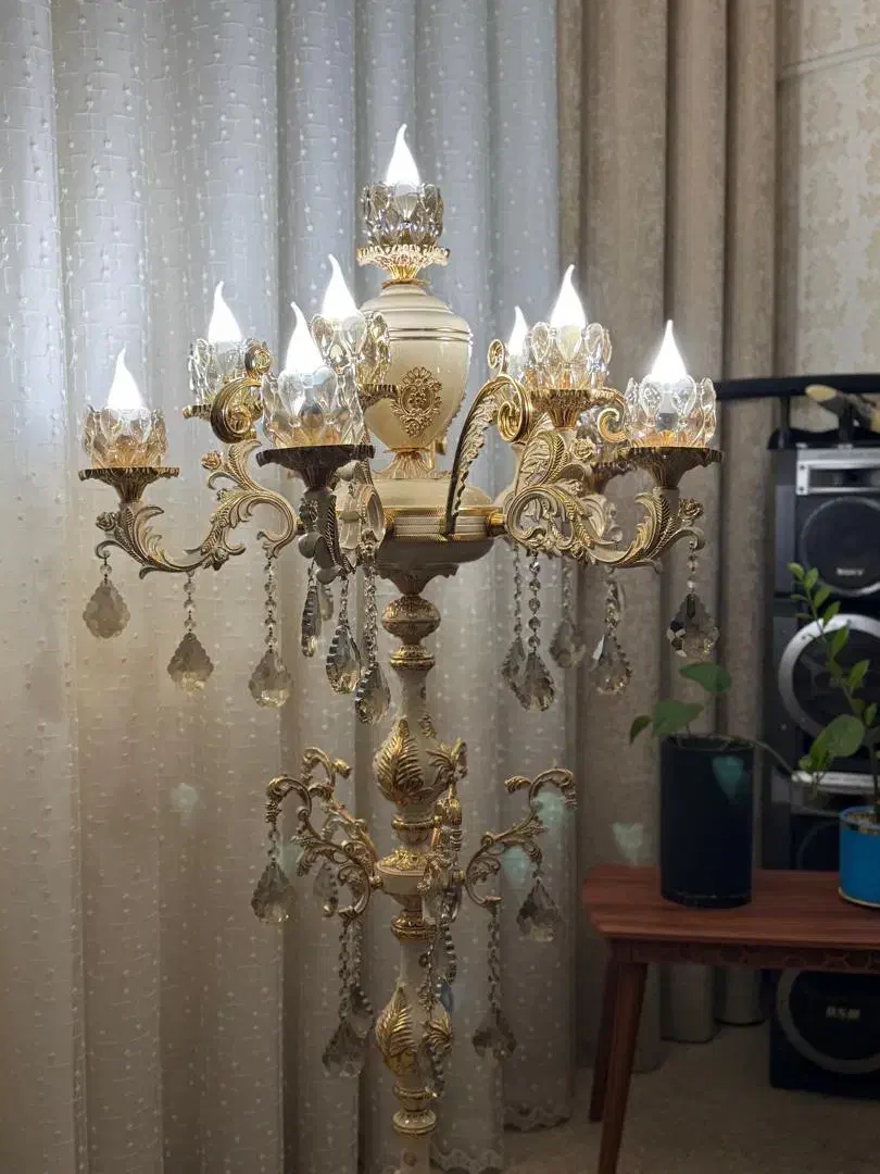 لوستر ۱۱ لاله کنار سالنی ایستاده|لوستر و چراغ آویز|اهواز, گیت بوستان|دیوار