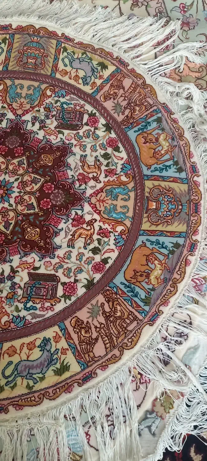 فرش دستبافت دایره ۱×۱ طرح فهوری رج ۵۰|فرش|تبریز, |دیوار