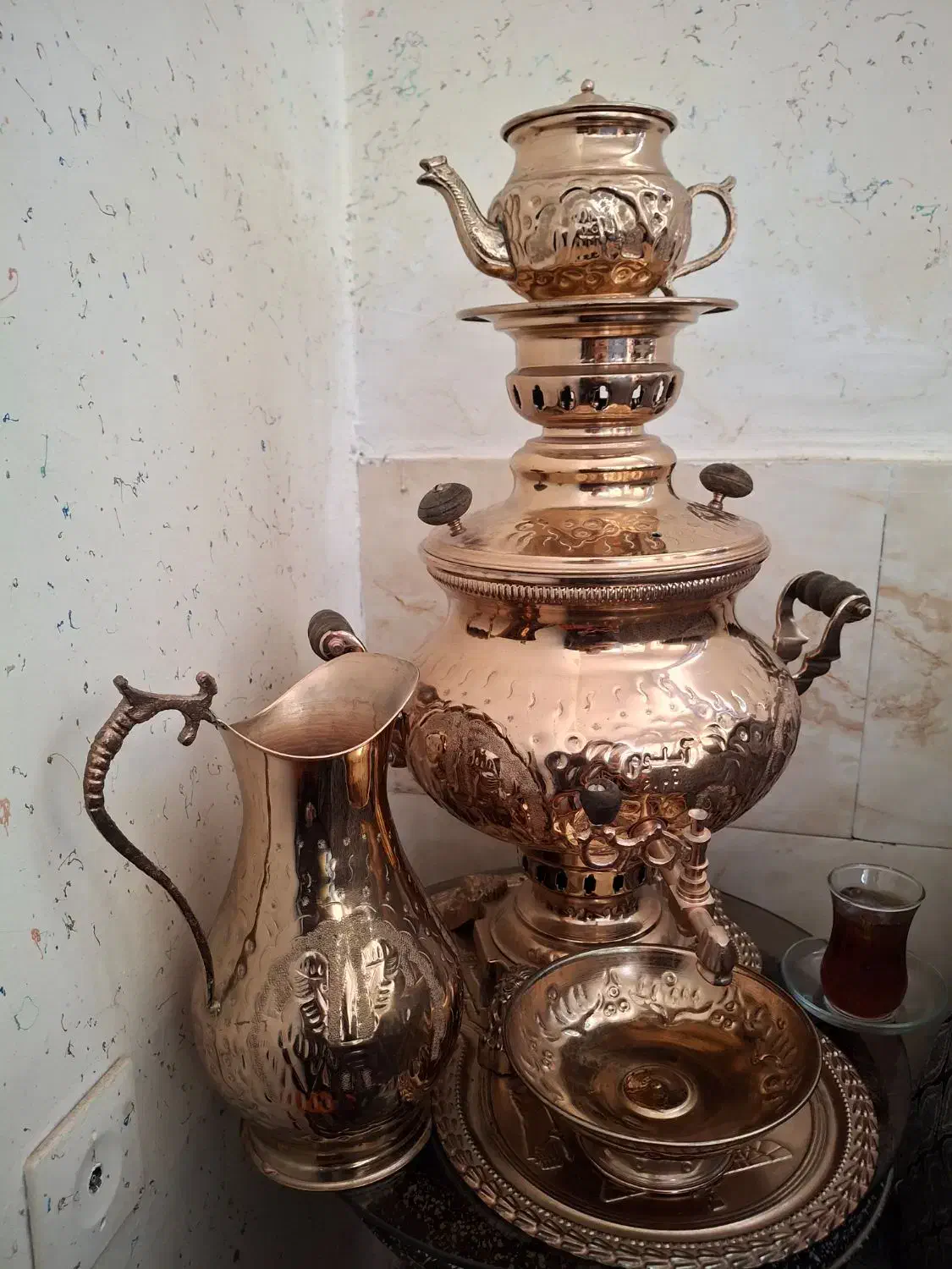 سماور  دکوری بزرگ|صنایع دستی و سایر لوازم تزئینی|مبارکه, |دیوار