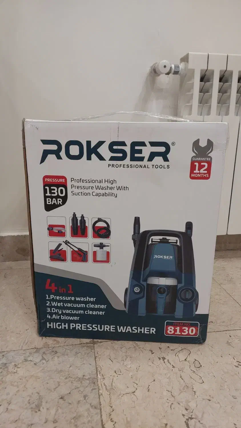 کارواش ۱۳۰بار،۱۶۰۰ وات،برند Rokser|لوازم نظافت|تهران, علم و صنعت|دیوار