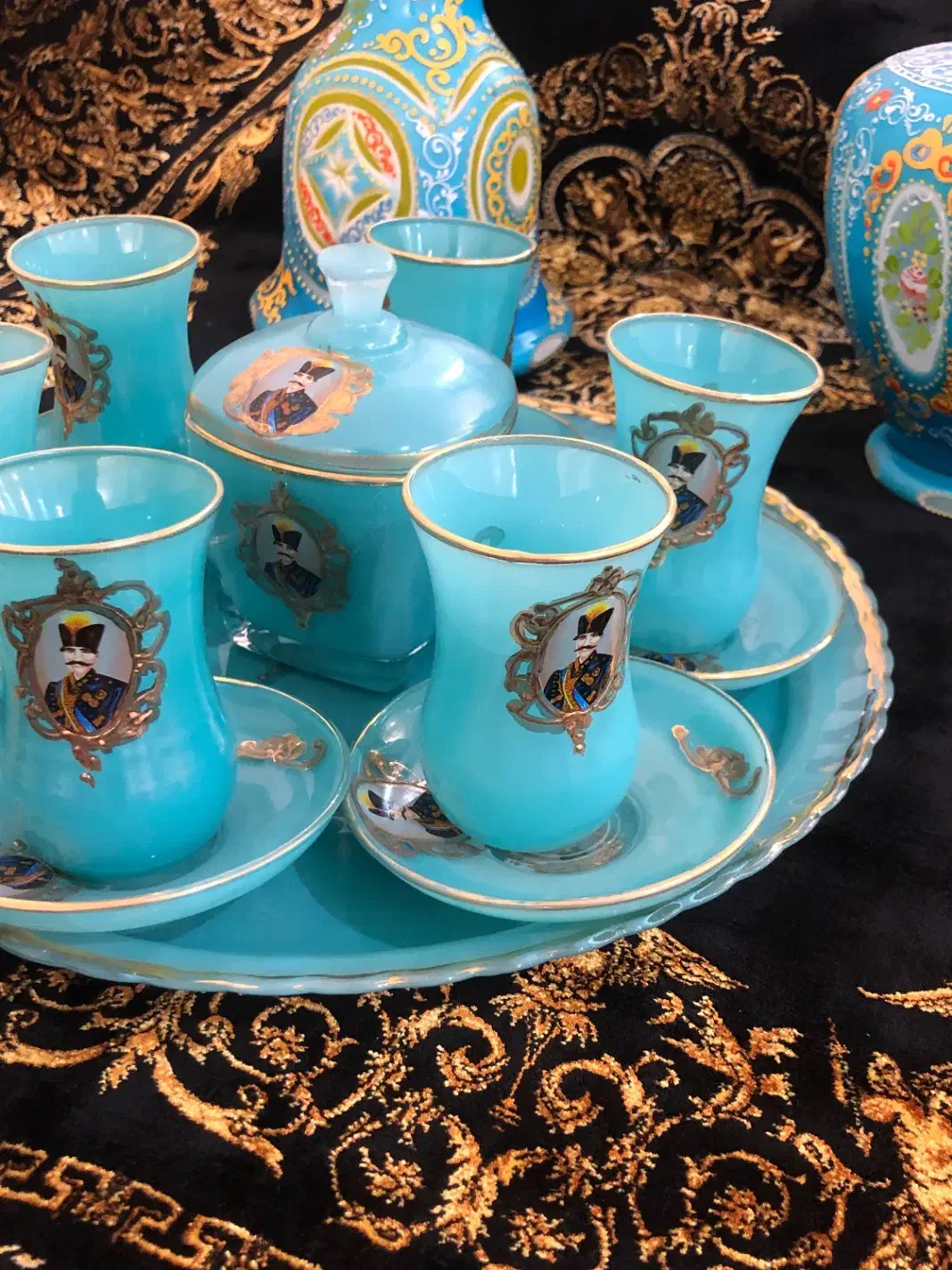 ست ۱۷پارچه‌شاه عباسی/چایخوری /شیشه قلیان/گلدان|صنایع دستی و سایر لوازم تزئینی|تهران, سعادت‌آباد|دیوار