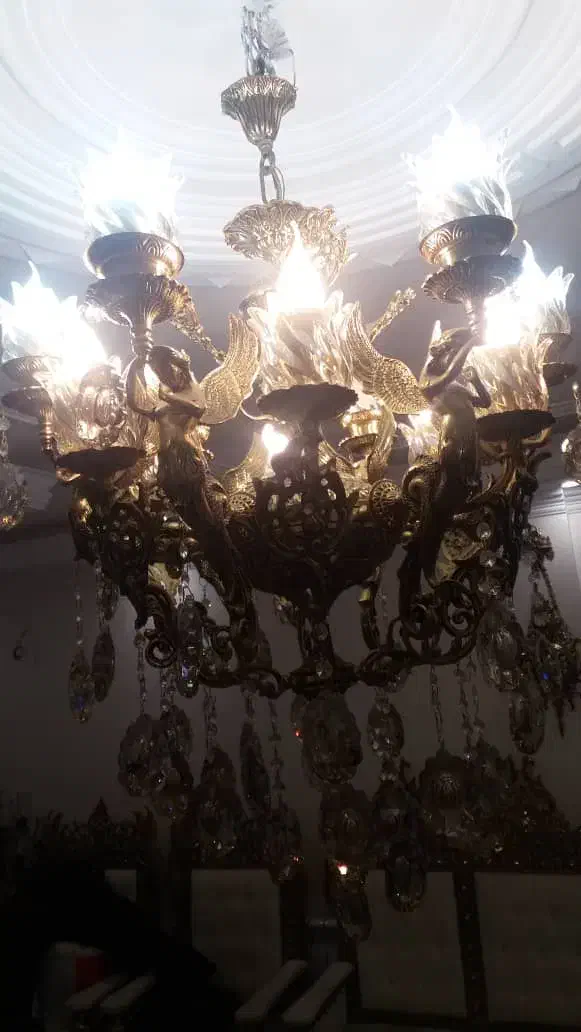 لوستر برنز 12 شعله و 6 فرشته|لوستر و چراغ آویز|تهران, افسریه شمالی|دیوار