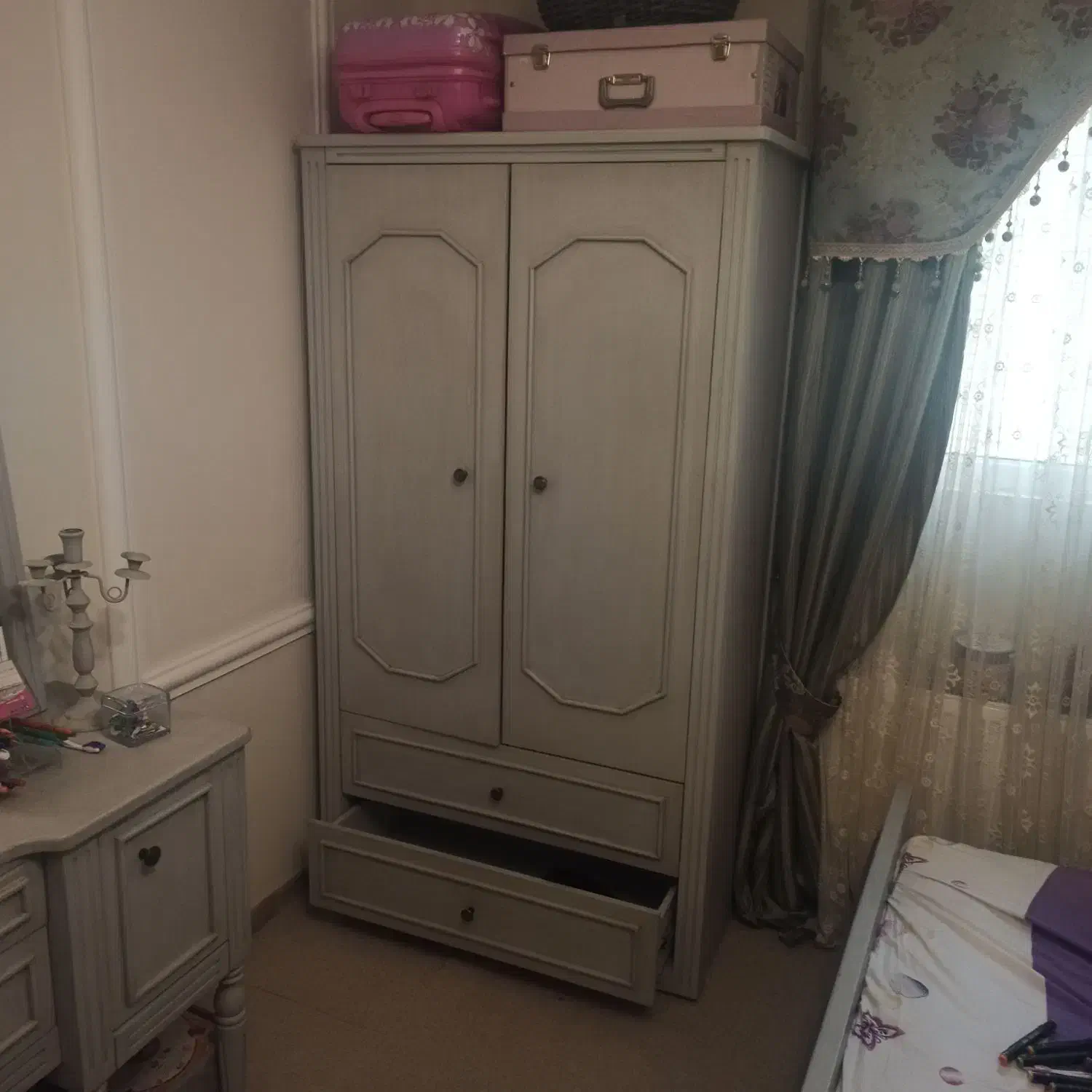 سرویس خواب دخترانه|تخت و سرویس خواب|میانه, |دیوار