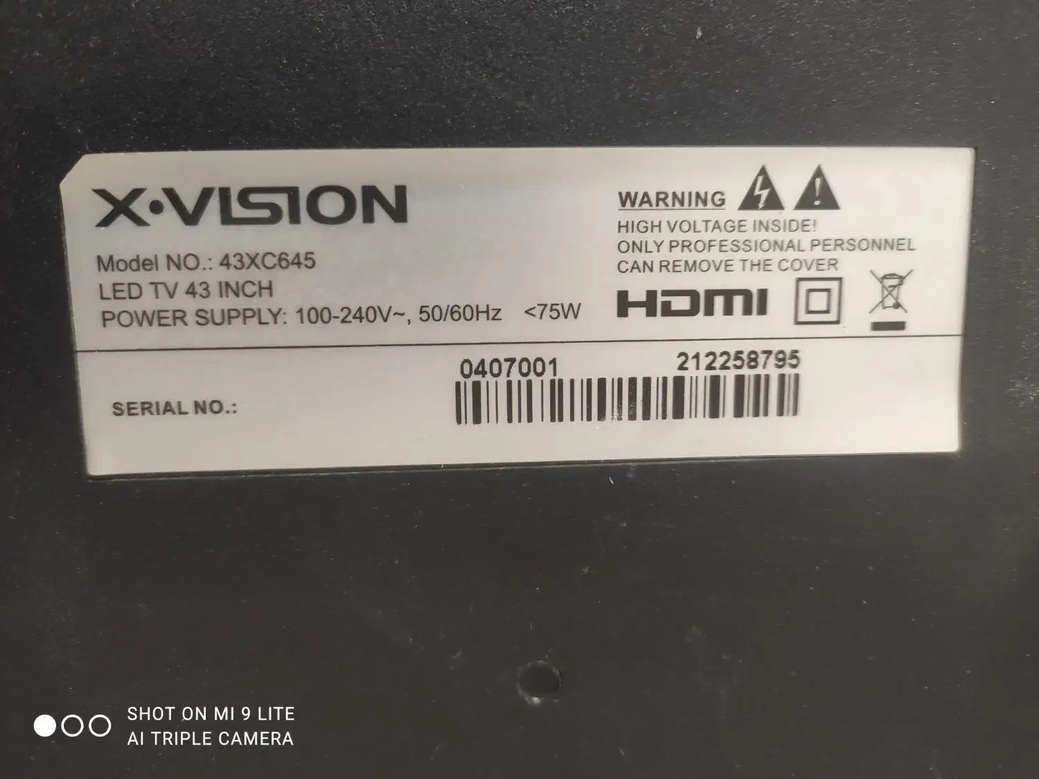 تلویزیون ایکس ویژن43اینچ فول هوشمند|تلویزیون و پروژکتور|بیرجند, |دیوار