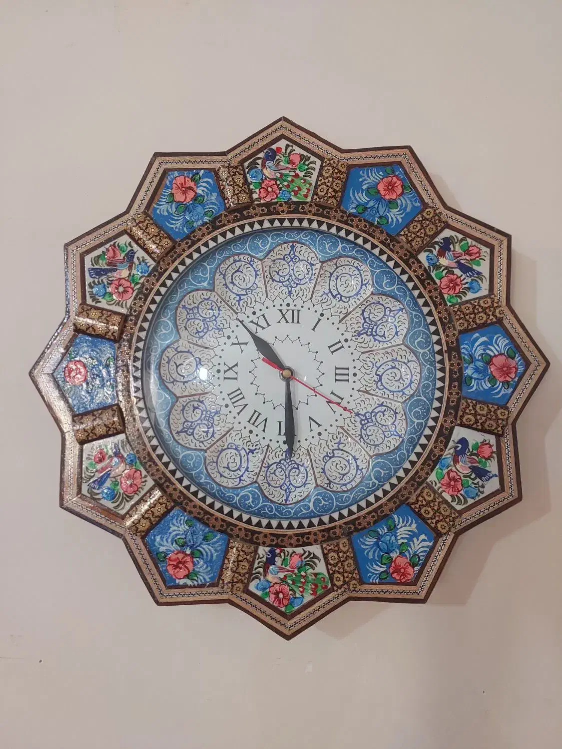ساعت میناکاری و خاتم کاری|ساعت دیواری و تزئینی|خرم‌آباد, |دیوار