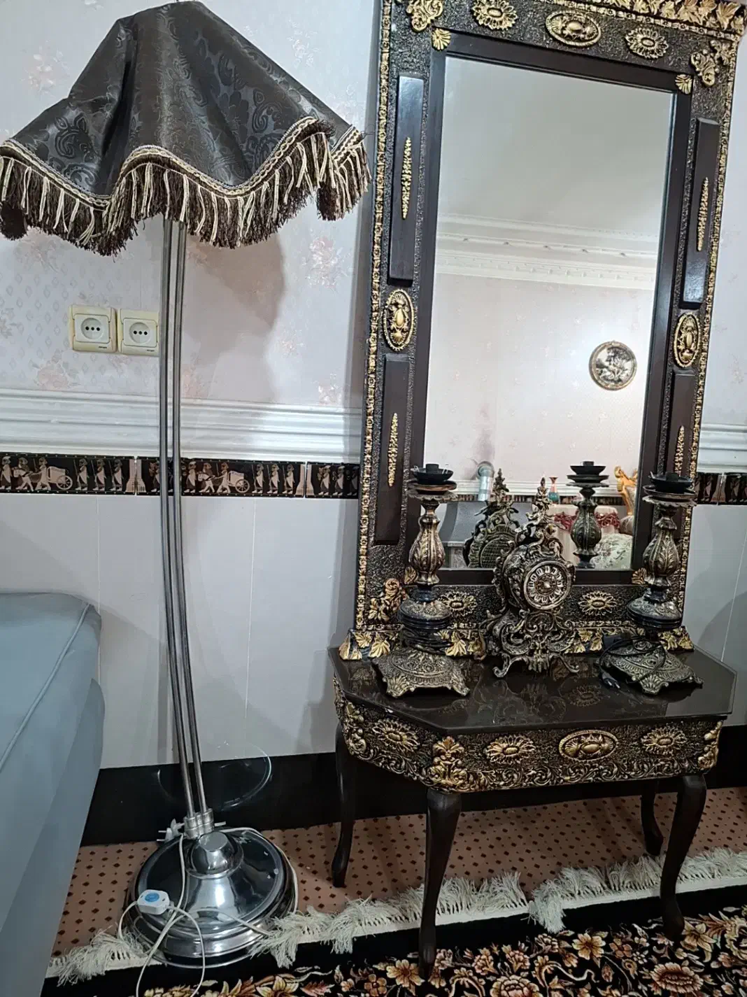 آینه شمعدون و آباژور تمیز|آینه|دهدشت, |دیوار