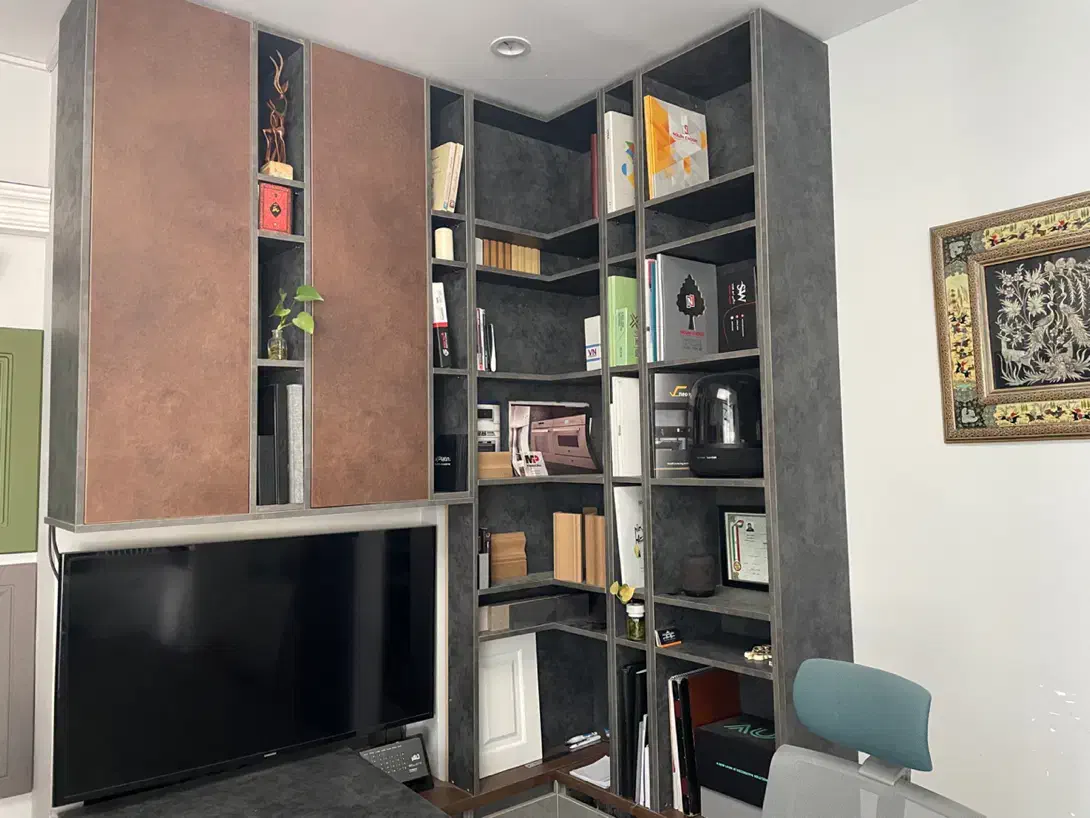 دکور اداری-کتابخانه- قفسه-میز مدیریت-کمد ام دی اف|دفتر کار|قم, عمار یاسر|دیوار