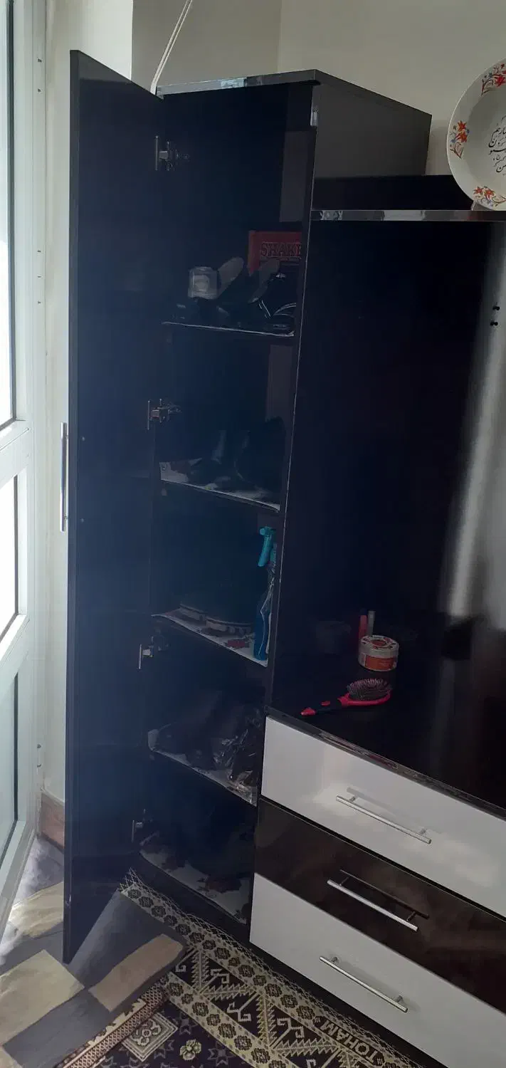 ست پذیرایی قهوه ای نو|جاکفشی، کمد، دراور|بناب, |دیوار