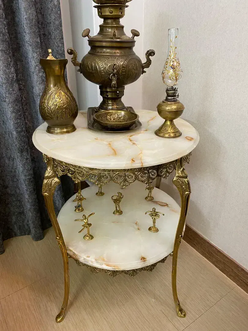 میز برنجی با سماور|صنایع دستی و سایر لوازم تزئینی|چهاردانگه (تهران), |دیوار