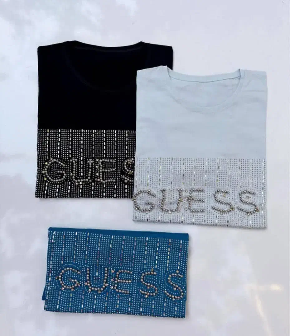 تیشرت های نخ پنبه نگینی و مروارید دوزی|لباس|بندرعباس, |دیوار