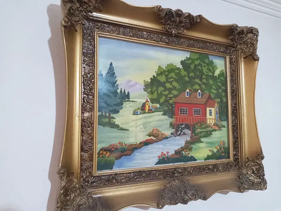 ۵عدد تابلو منظره دست دوز باقاب‌ سلطنتی|تابلو، نقاشی، عکس|اردبیل, |دیوار