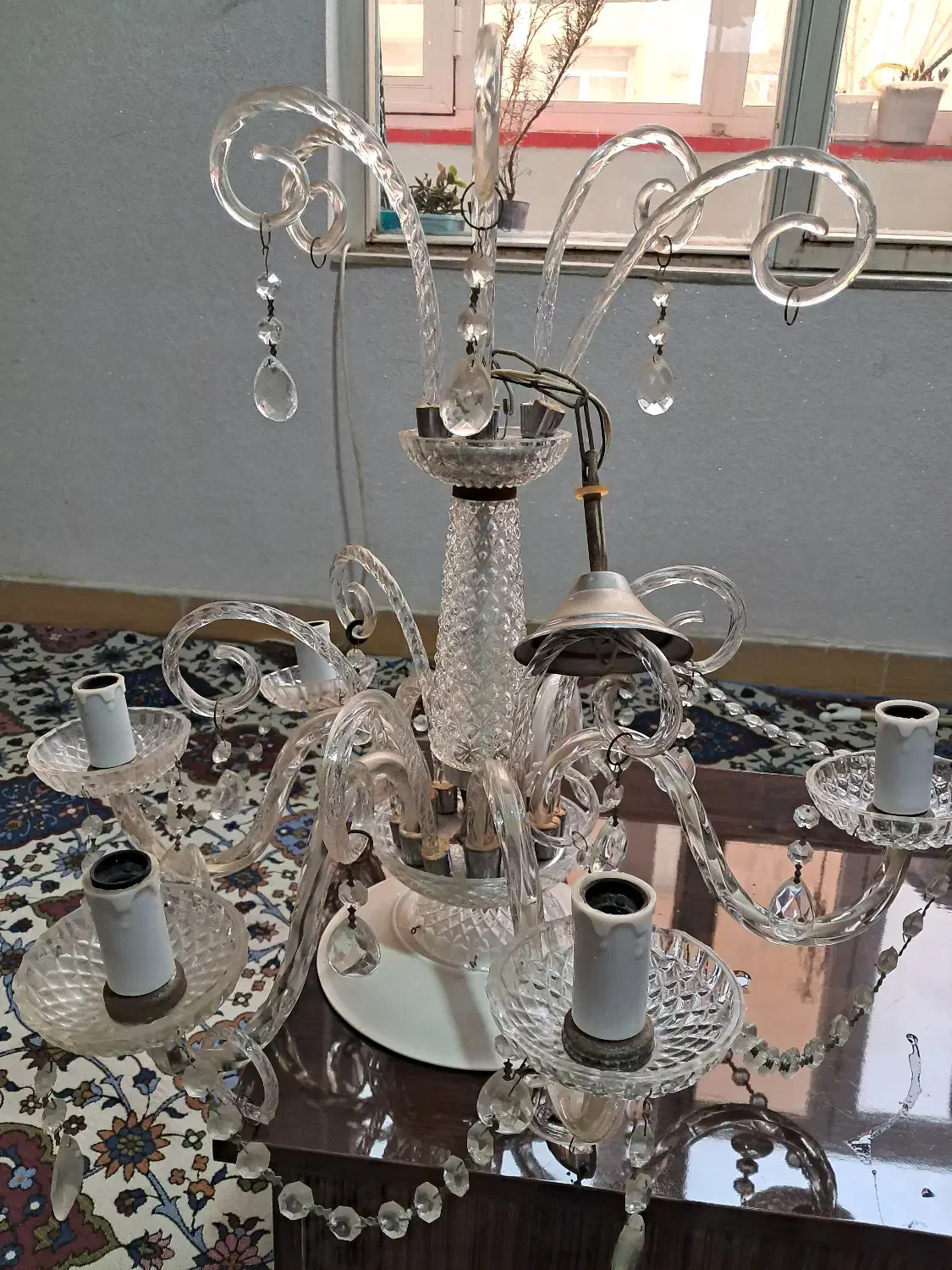 لوستر کریستالی ۲ عدد|لوستر و چراغ آویز|تبریز, |دیوار