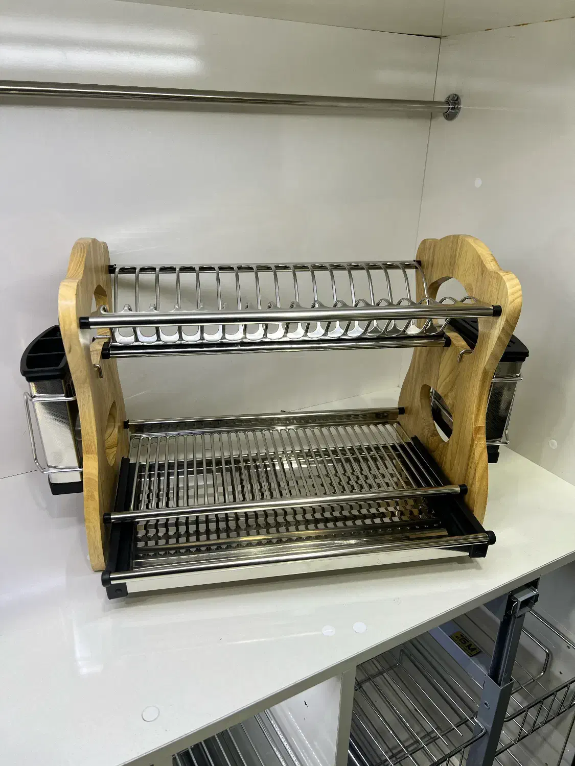 آبچکان رومیزی استیل طرح بامبو سایز کوچک|آبچکان و نظمدهنده ظروف|تبریز, |دیوار