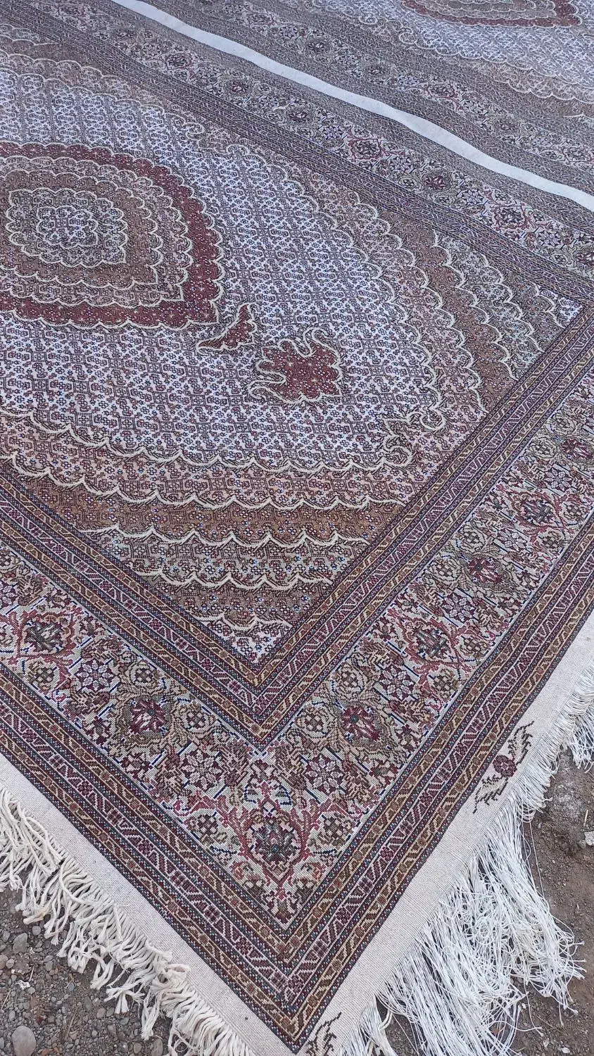 فرش دستبافت ماهی خوی جفت ۶متری کرم|فرش|تبریز, |دیوار