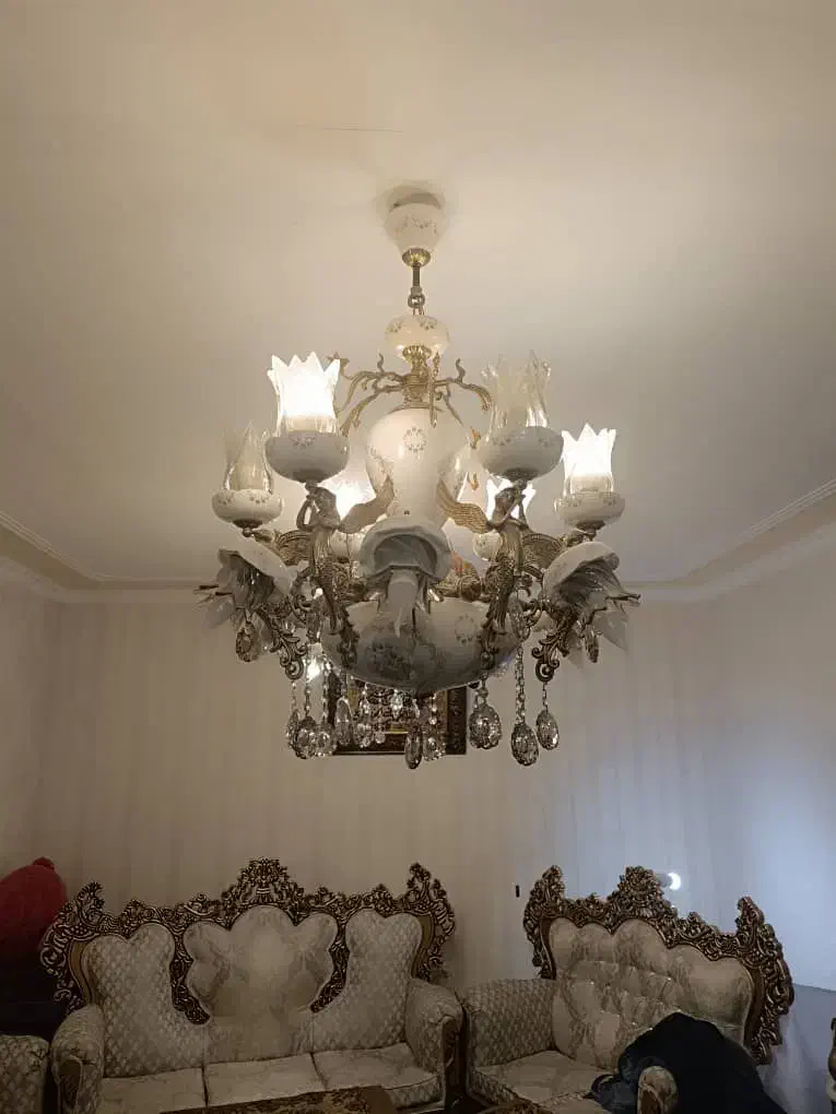 لوستر پذیرایی برنز  فرشته سنگین وزن|لوستر و چراغ آویز|تبریز, |دیوار