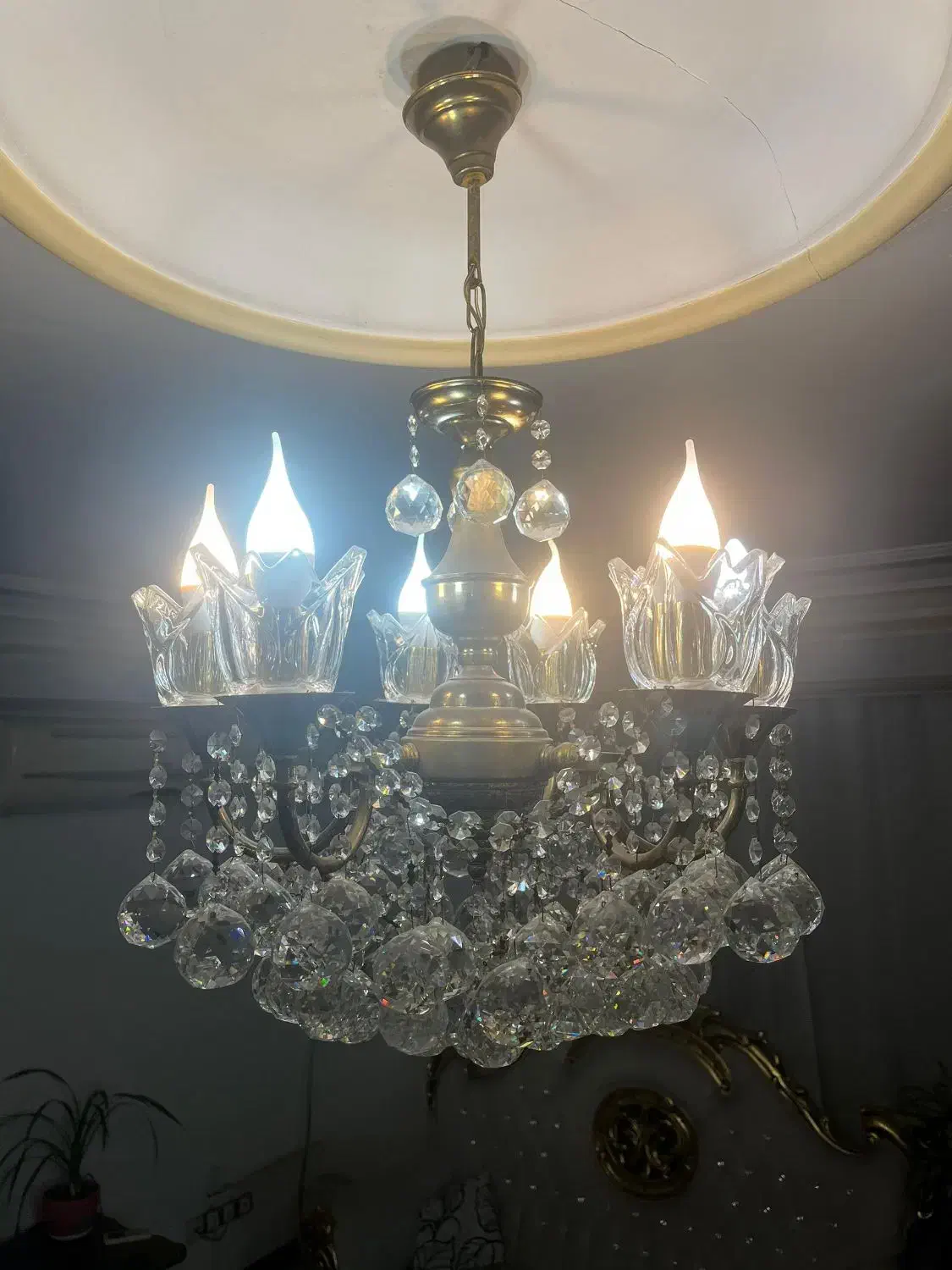 یک جفت لوستر کریستال 6شعله|لوستر و چراغ آویز|تهران, دانشگاه شریف|دیوار