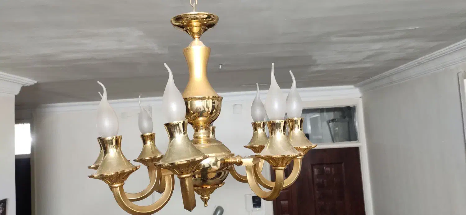 لوستر قدیمی آبکاری طلا|لوستر و چراغ آویز|مشهد, ولیعصر (شهرک غرب)|دیوار