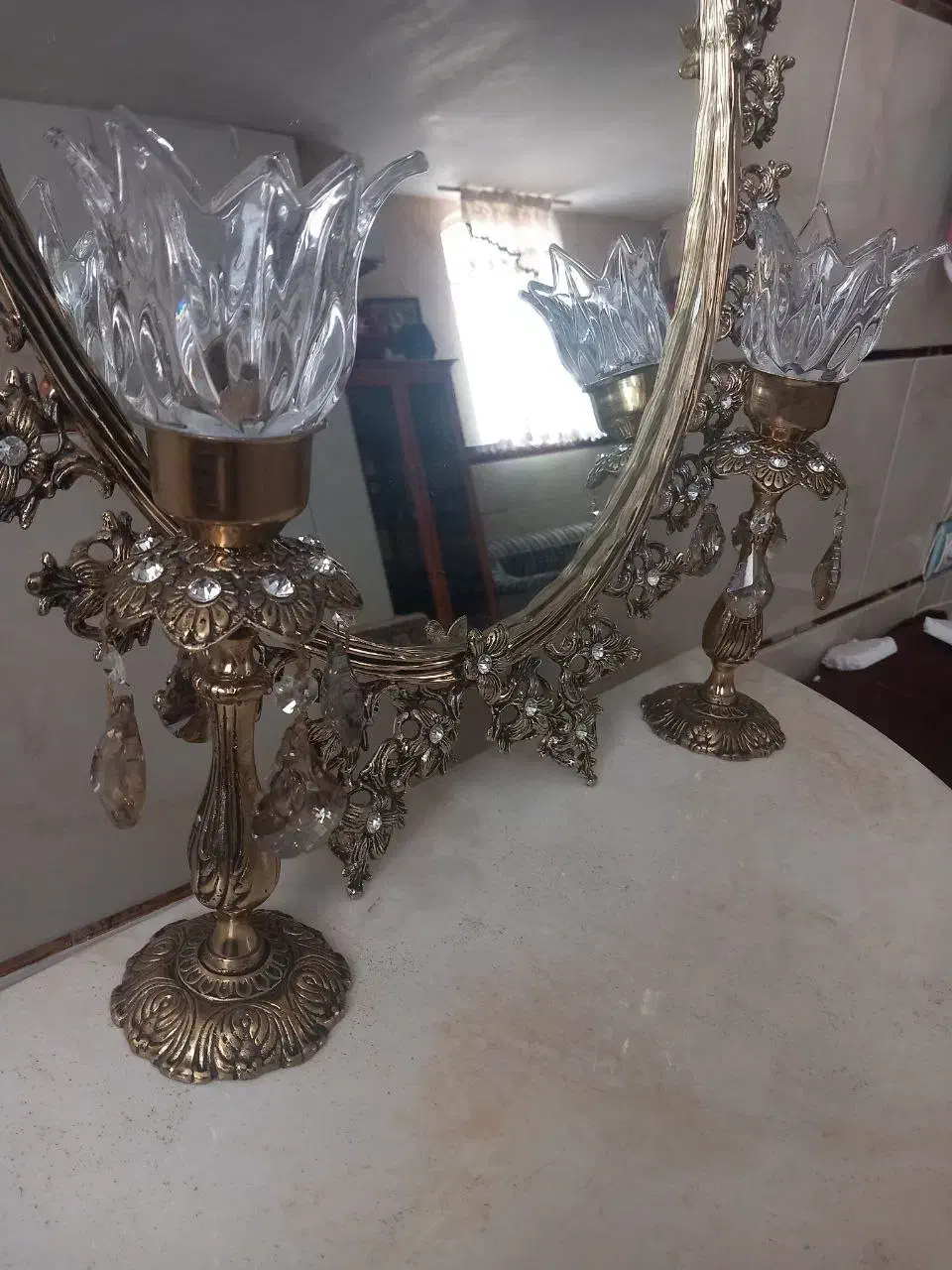 اینه شمعدان برنجی|آینه|بهارستان, |دیوار
